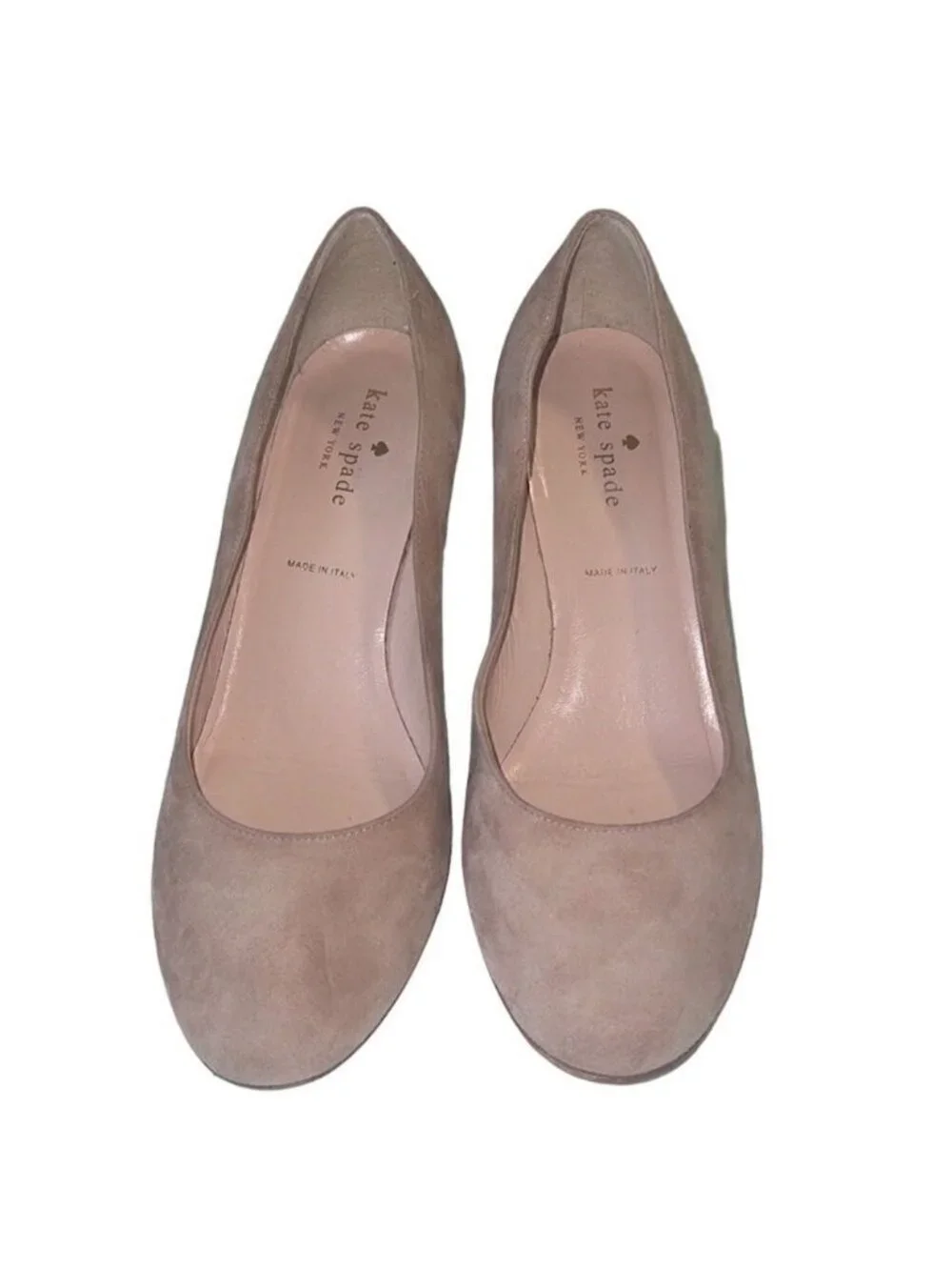 Kate Spade Anastasia Demi Rose Soft Suede Glitter Heel Pumps Size 7.5